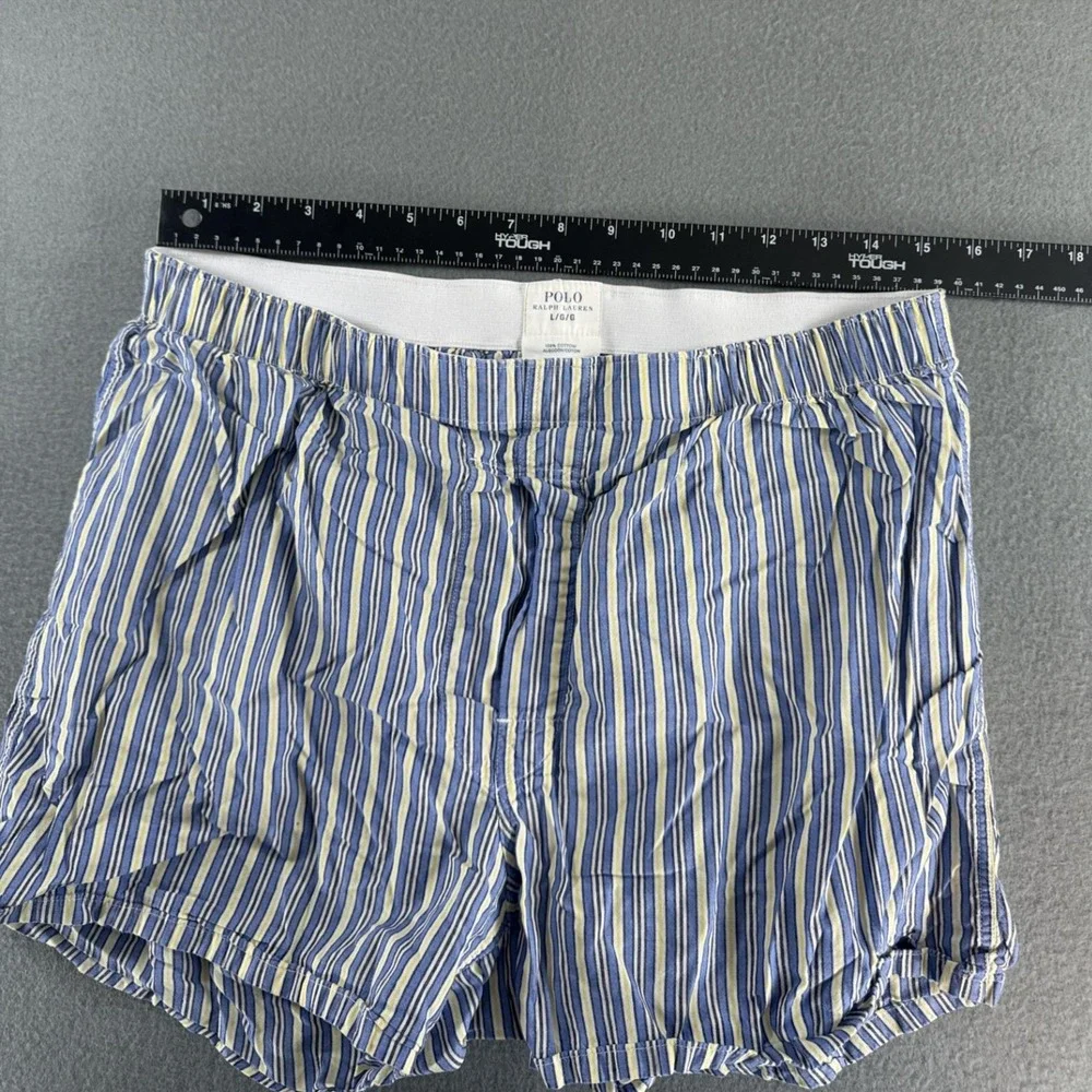 Polo Ralph Lauren Boxer Shorts Mens Large Blue‎ Stripe Lightweight Underwear